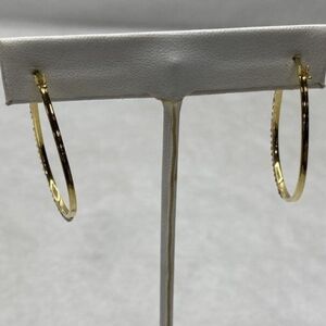 14k Yellow Gold and CZ Hoops